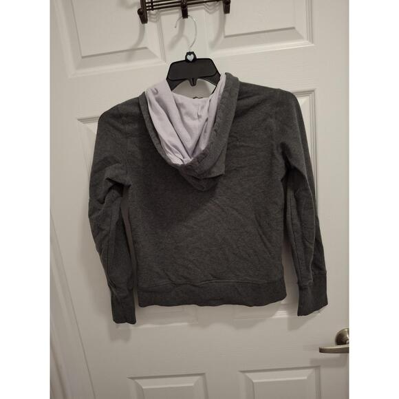 GAP Medium Gray Stretch Full Zip Athleisure Classic Hooded Jacket - Picture 3 of 6